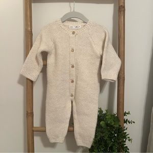 Zara (Baby) Knit Jumpsuit Cream - Size 6-9 Months NWT
